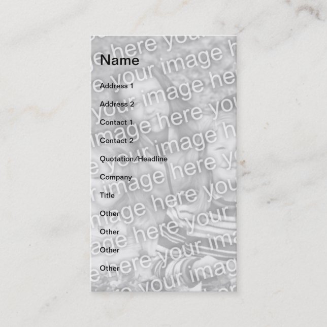 Carte De Visite Ajoutez votre propre photo (Devant)