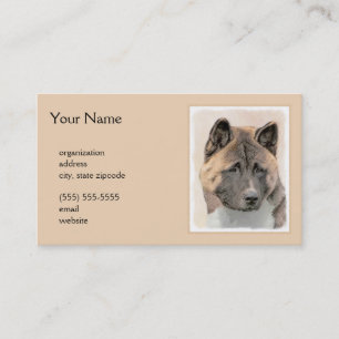 Carte De Visite Akita Peinture - Cute Original Chien Art