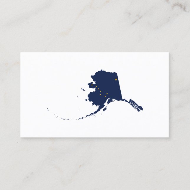 Carte De Visite Alaska en bleu et or (Devant)