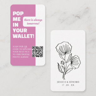 Carte De Visite Album photo mariage Moyen Purple Scan Qr Code