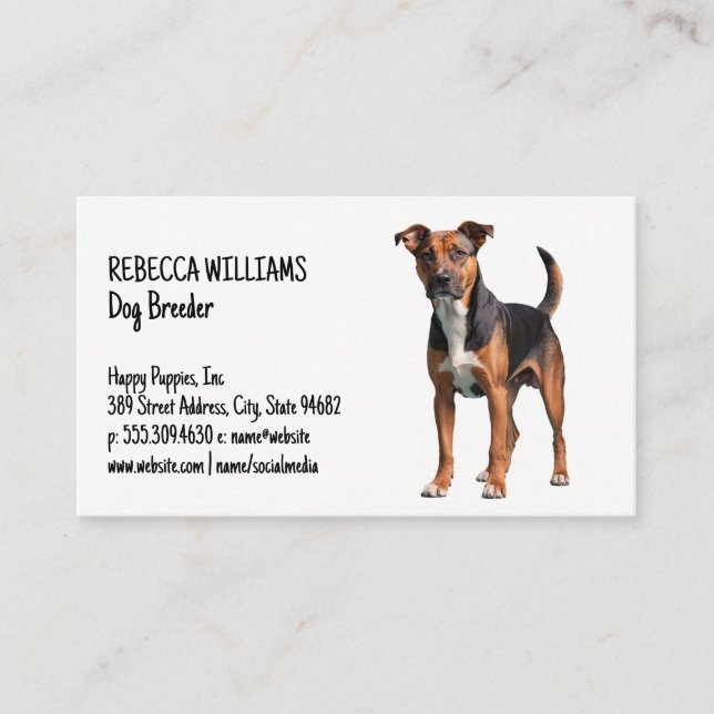 Carte De Visite Alerte Brown Black Dog | Services animaux (Devant)
