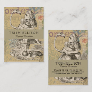 Carte De Visite Alice au pays des merveilles Flamant rose classiqu