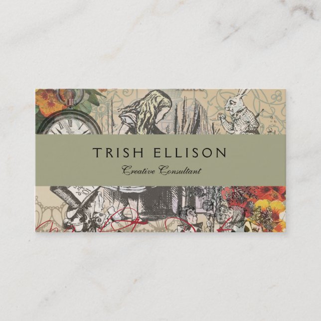 Carte De Visite Alice au pays des merveilles Rideau Art classique (Devant)