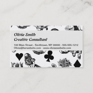 Carte De Visite Alice Lapin Blanc Wonderland Classique