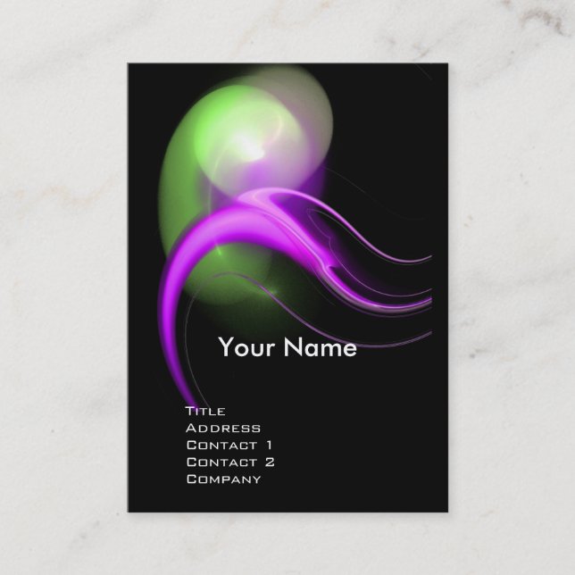 Carte De Visite ALIEN PEARL MONOGRAM Vibrant noir rose vert (Devant)