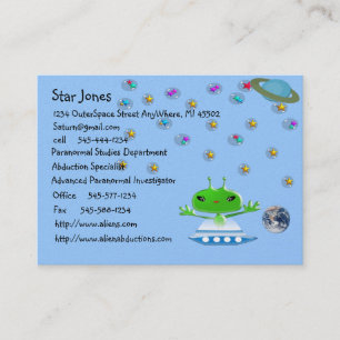 Carte De Visite Aliens de l'espace extra-atmosphérique verts migno