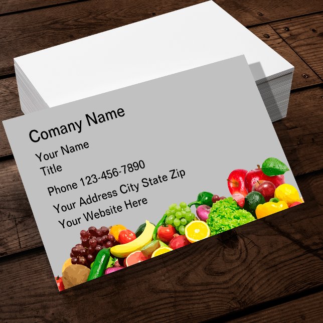 Carte De Visite Alimentation Alimentation Aliments Fruit Légumes (Dietician Nutrition Business cards by Custom Business Templates)