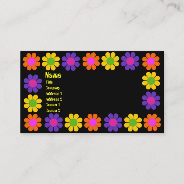 Carte De Visite Alimentation en fleurs rétro (Devant)
