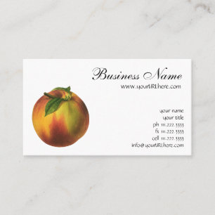 Carte De Visite Aliments de style rétro Fruit, pêche biologique mû