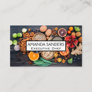 Carte De Visite Aliments frais sur table