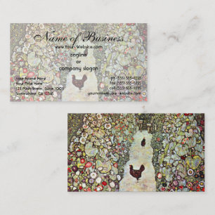 Carte De Visite Allée de jardin avec des poules par Gustav Klimt