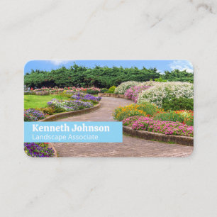 Carte De Visite Allée de pierre   Belles fleurs de jardin 