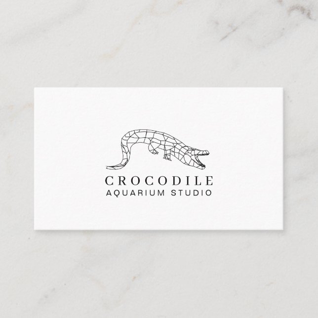 Carte De Visite Alligator de l'aquarium blanc Crocodile (Devant)