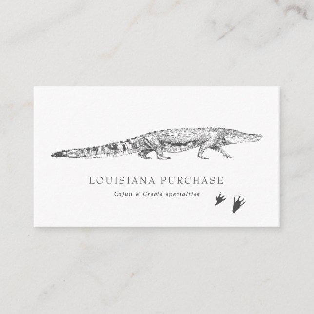 Carte de visite Alligator Dessin Ancien (Devant)