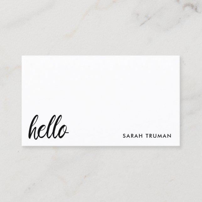 Carte De Visite Allo minimal | Coeur moderne propre blanc simple (Devant)