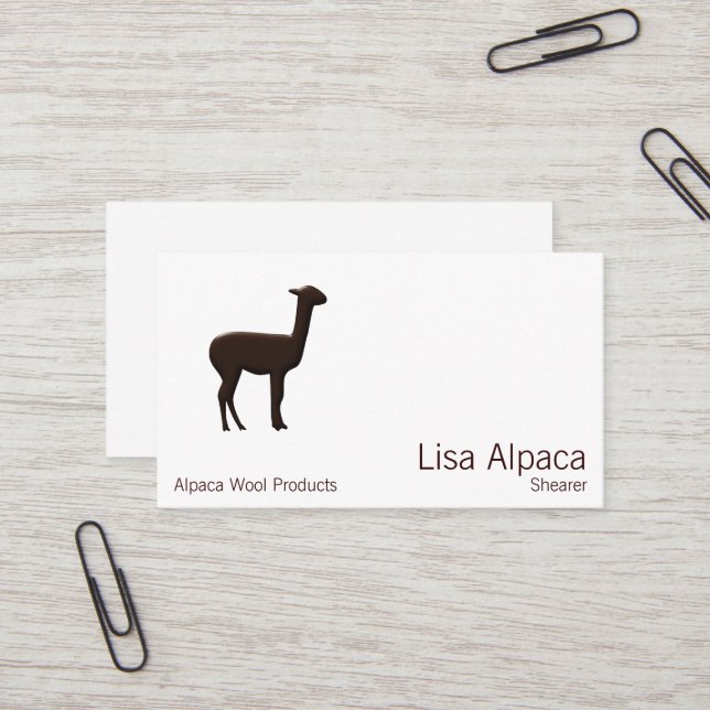 Carte De Visite Alpaga (Devant/Arrière en situation)