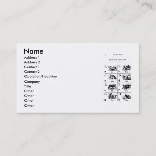 Carte de visite alphabet