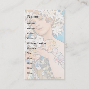 Carte De Visite Alphonse Mucha - Fleur - Art Nouveau Rétro