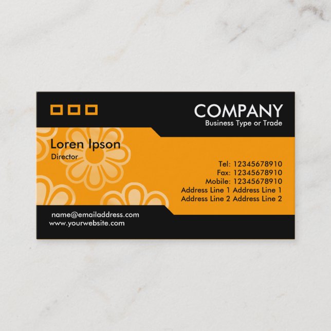 Carte De Visite Alternatif - Orange Cascading Flowers Texture (Devant)