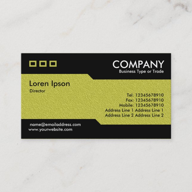 Carte De Visite Alternatif - Texture Embossée Jaune (Devant)