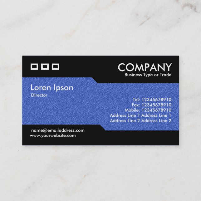 Carte De Visite Alternatif - Texture en relief bleu (Devant)