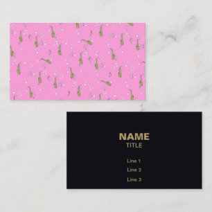 Carte De Visite Alto Motif saxophone sur rose