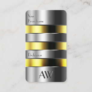 Carte De Visite Aluminium Argent Can Jaune Faux Lettres 3D