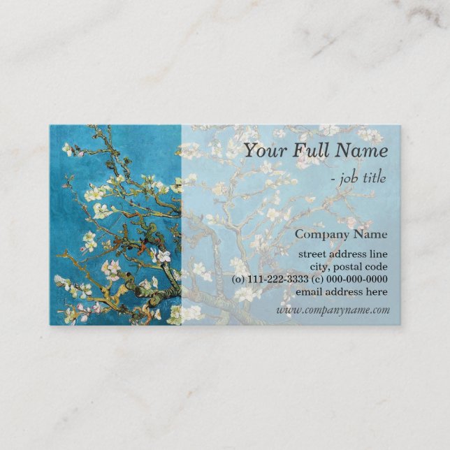 Carte De Visite Amandier en fleurs par Vincent van Gogh. (Devant)