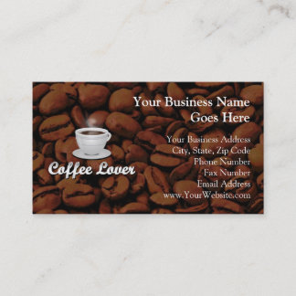 Carte De Visite Amateur de café, Coupe blanche/haricots Brown
