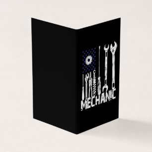 Carte De Visite Amateurs mécaniques  Mechanic USA Flag