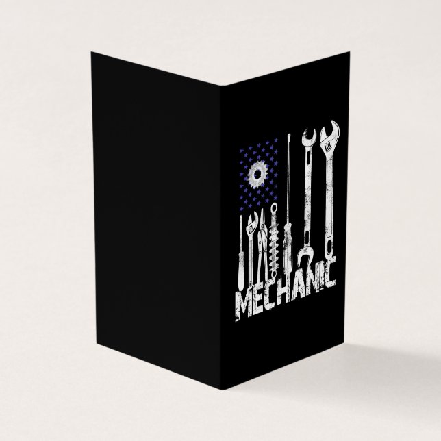 Carte De Visite Amateurs mécaniques| Mechanic USA Flag (Extérieur)