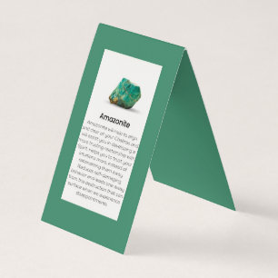 Carte De Visite Amazonite Crystal Signification Jaillier en pierre