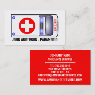 Carte De Visite Ambulance Design, EMT, Paramedic