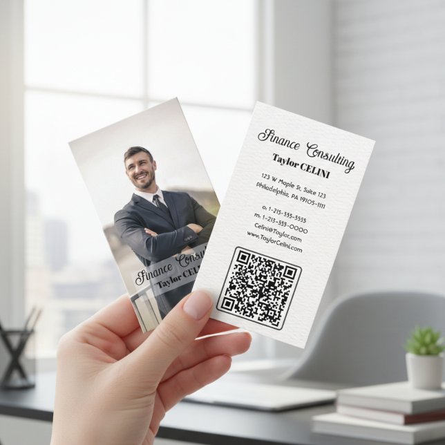 Carte De Visite Améliorez votre réseau avec le code QR professionn (Professional QR Code Business Card – Bold Trendy Branding for Consultants & Photographers)