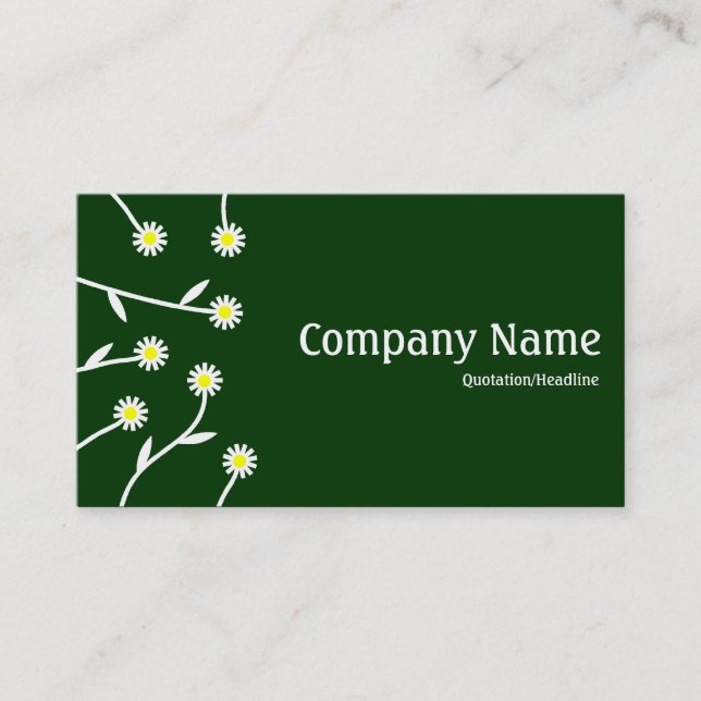 Carte De Visite Aménagement de fleurs - Vert foncé 003300 (Devant)