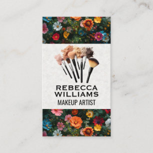 Carte De Visite Aménagement fleuri coloré Maquiller les brosses