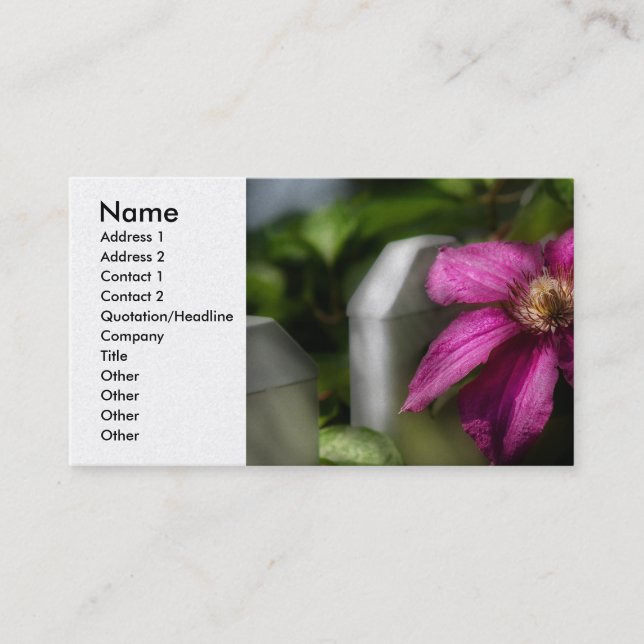 Carte De Visite Aménagement paysager - Clematis - Majesté (Devant)