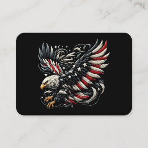 Carte De Visite Américain patriote avec aigle et drapeau des États