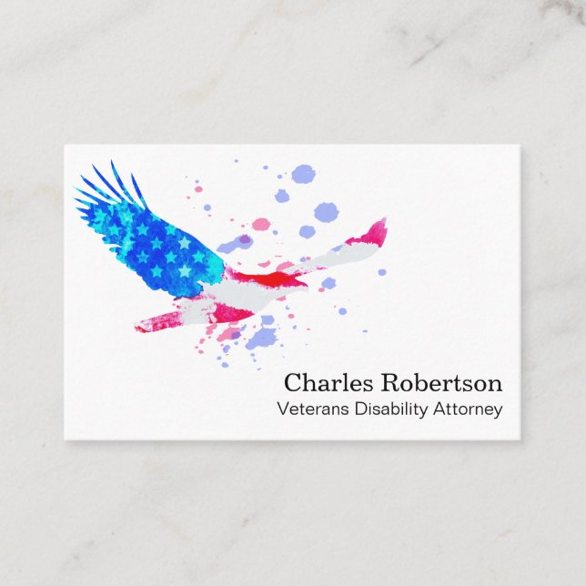 Carte De Visite *~* American Eagle Red White et Blue USA Drapeau (Devant)