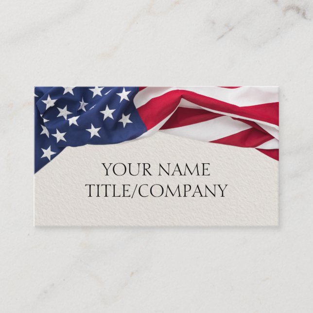 Carte De Visite American Flag Company Name Paper Texture (Devant)