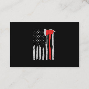 Carte De Visite American Flag Firefighter Red Firefighter