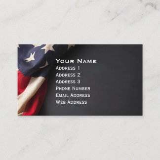 Carte De Visite American Flag on a Chalkboard