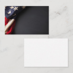 Carte De Visite American Flag on a Chalkboard
