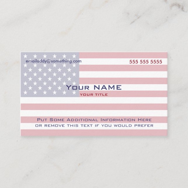 Carte De Visite American Flag version 5 (Devant)