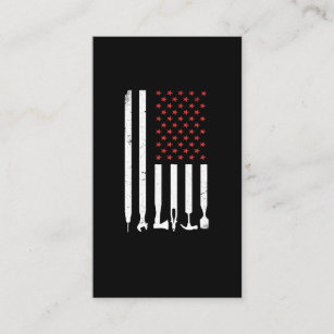 Carte De Visite American Flag Workshop Tools Mécanique USA