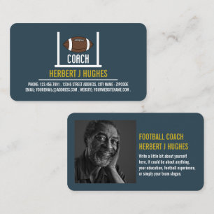 Carte De Visite American Football & Goal, Football Coach Photo