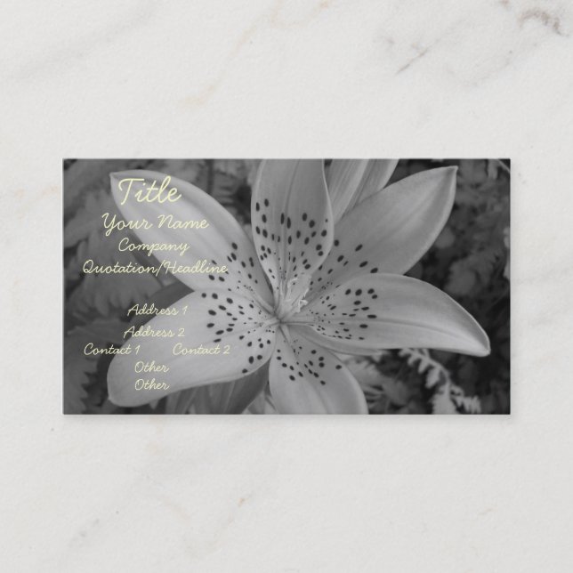 Carte De Visite American Tiger Lily (Devant)
