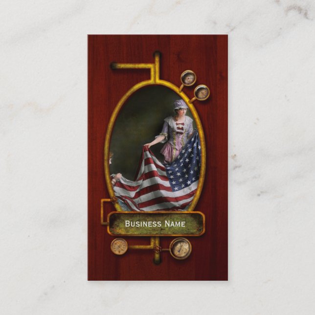 Carte De Visite Americana - Drapeau - Naissance du drapeau américa (Devant)