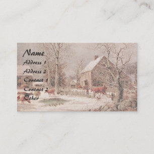 Carte de visite Américana Horse Sleigh Farm Anima
