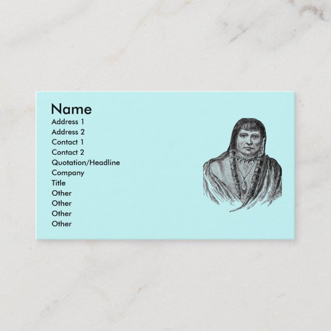 Carte de visite amérindien (Devant)